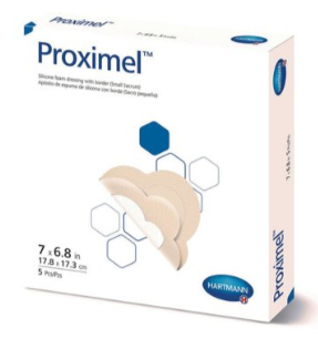 Foam Dressing Proximel 6-4/5 X 7 Inch With Border Waterproof Film Backing Silicone Adhesive Sacral Sterile
