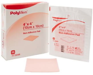 Foam Dressing PolyMem 4 X 4 Inch Without Border Film Backing Non-adhesive Sterile