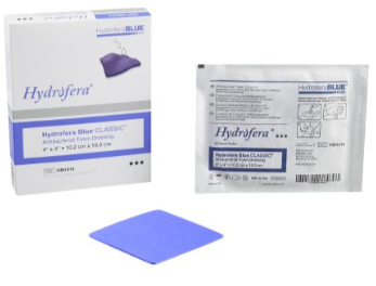 Antibacterial Foam Dressing Hydrofera BLUE Classic 2 X 2 Inch Without Border Without Film Backing Non-adhesive Sterile
