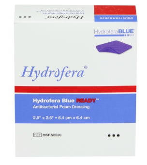 Antibacterial Hydrofera BLUE® READY 2.5 X 2.5 Inch Without Border Without Film Backing Non-Adhesive Sterile