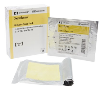 Xeroform 4 x 4 inch Petrolatum Impregnated Dressing Xeroform Sterile