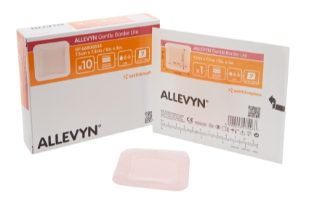 Foam Dressing Allevyn Gentle Border 3 X 3 Inch with Border Silicone Gel Sterile