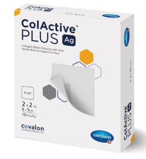 Silver Collagen Dressing ColActive® Plus Ag 2 X 2 Inch Sterile