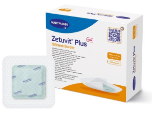 Super Absorbent Dressing Zetuvit® Plus Silicone Border Silicone Adhesive 4 X 4 Inch
