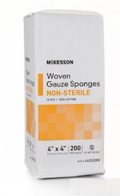 Gauze Sponge McKesson 4 X 4 Inch 12-Ply NonSterile 200 per Pack