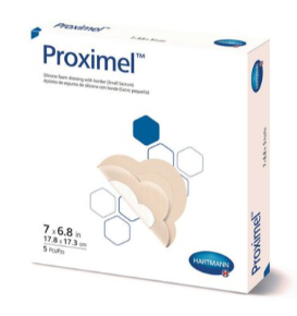 Foam Dressing Proximel® 6-4/5 X 7 Inch With Border Waterproof Film Backing Silicone Adhesive Sacral Sterile